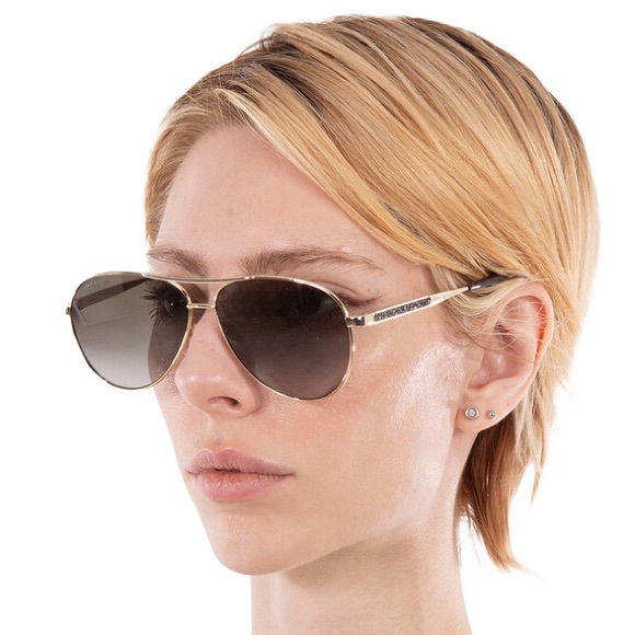 Jimmy Choo 100% Authentic Crystals Frame Aviator Sunglasses - Picture 2 of 7